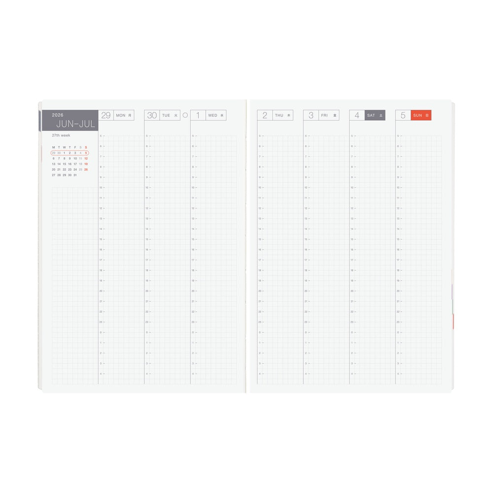 Hobonichi Paper Series: Black Gingham ENG A5 Jan Start HON
