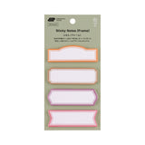 The Frame type is based on the monthly colors from January to April in the Hobonichi Techo. These sticky notes feature framed designs perfect for labeling sections or highlighting important notes on daily pages or monthly title pages.