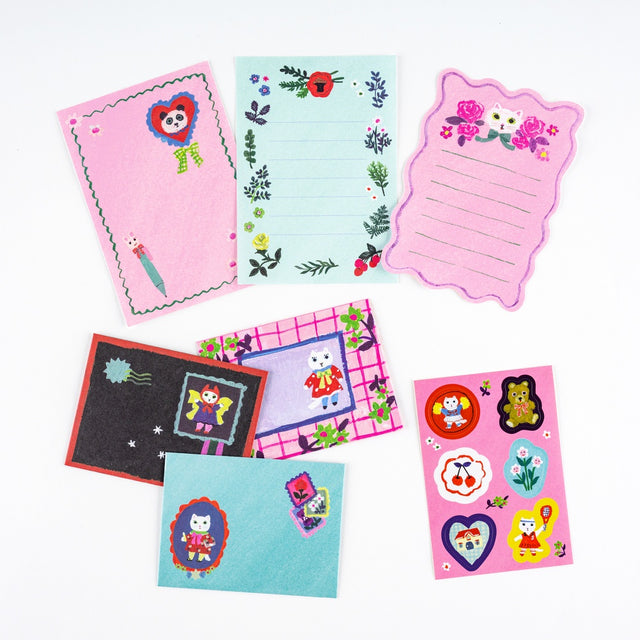 Hobonichi Yumi Kitagishi: White Cat’s Mini Letter Set