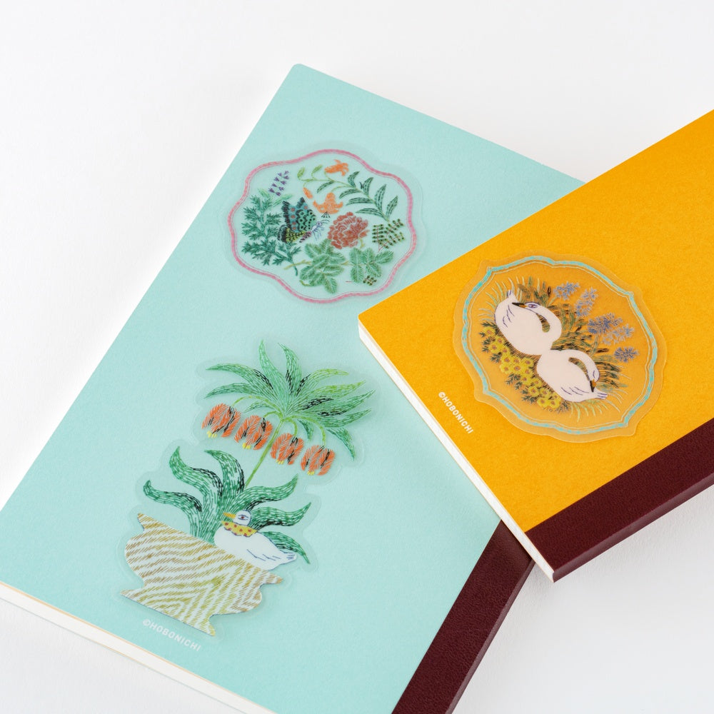 Hobonichi iyo okumi: Transparent Embroidery Sticker Set - My Garden
