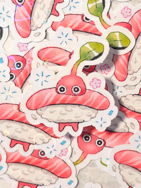 This is a glossy vinyl die-cut paper sticker with holographic features, illustrated and made in-house by me. It's waterproof and ideal for decorating hard surfaces like laptops, water bottles, and phone cases, adding a cute touch to your belongings.&nbsp;

Material: premium glossy waterproof vinyl