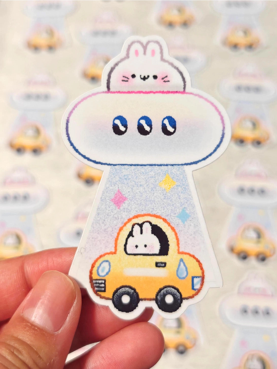 This is a glossy vinyl die-cut paper sticker, illustrated and made in-house by me. It's waterproof and ideal for decorating hard surfaces like laptops, water bottles, and phone cases, adding a cute touch to your belongings.

Material: premium glossy waterproof vinyl