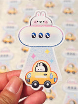 This is a glossy vinyl die-cut paper sticker, illustrated and made in-house by me. It's waterproof and ideal for decorating hard surfaces like laptops, water bottles, and phone cases, adding a cute touch to your belongings.

Material: premium glossy waterproof vinyl