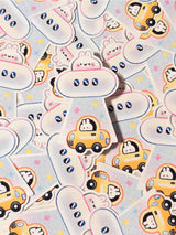 This is a glossy vinyl die-cut paper sticker, illustrated and made in-house by me. It's waterproof and ideal for decorating hard surfaces like laptops, water bottles, and phone cases, adding a cute touch to your belongings.

Material: premium glossy waterproof vinyl