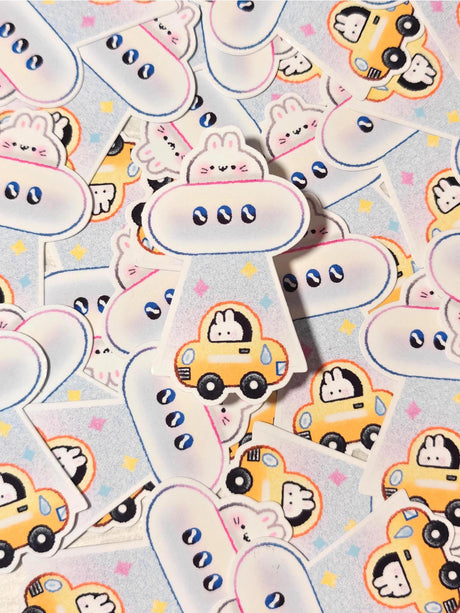 This is a glossy vinyl die-cut paper sticker, illustrated and made in-house by me. It's waterproof and ideal for decorating hard surfaces like laptops, water bottles, and phone cases, adding a cute touch to your belongings.

Material: premium glossy waterproof vinyl