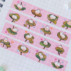 Add a touch of sweetness to your crafts with our Lotus Bunny washi tape! Perfect for journaling, scrapbooking, decorating, and more, its soft, whimsical design brings gentle charm to every project!