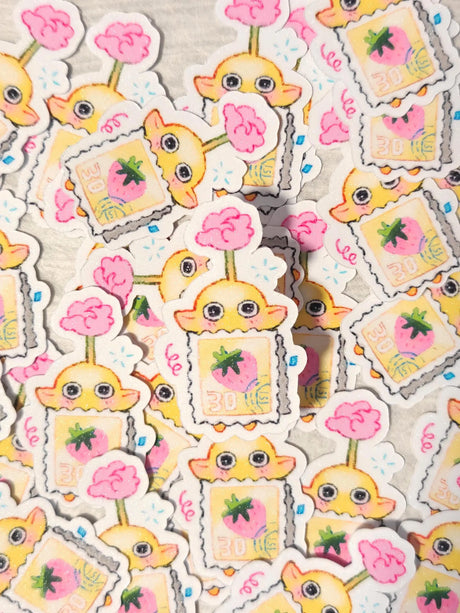 This is a glossy vinyl die-cut paper sticker, illustrated and made in-house by me. It's waterproof and ideal for decorating hard surfaces like laptops, water bottles, and phone cases, adding a cute touch to your belongings.

Material: premium glossy waterproof vinyl