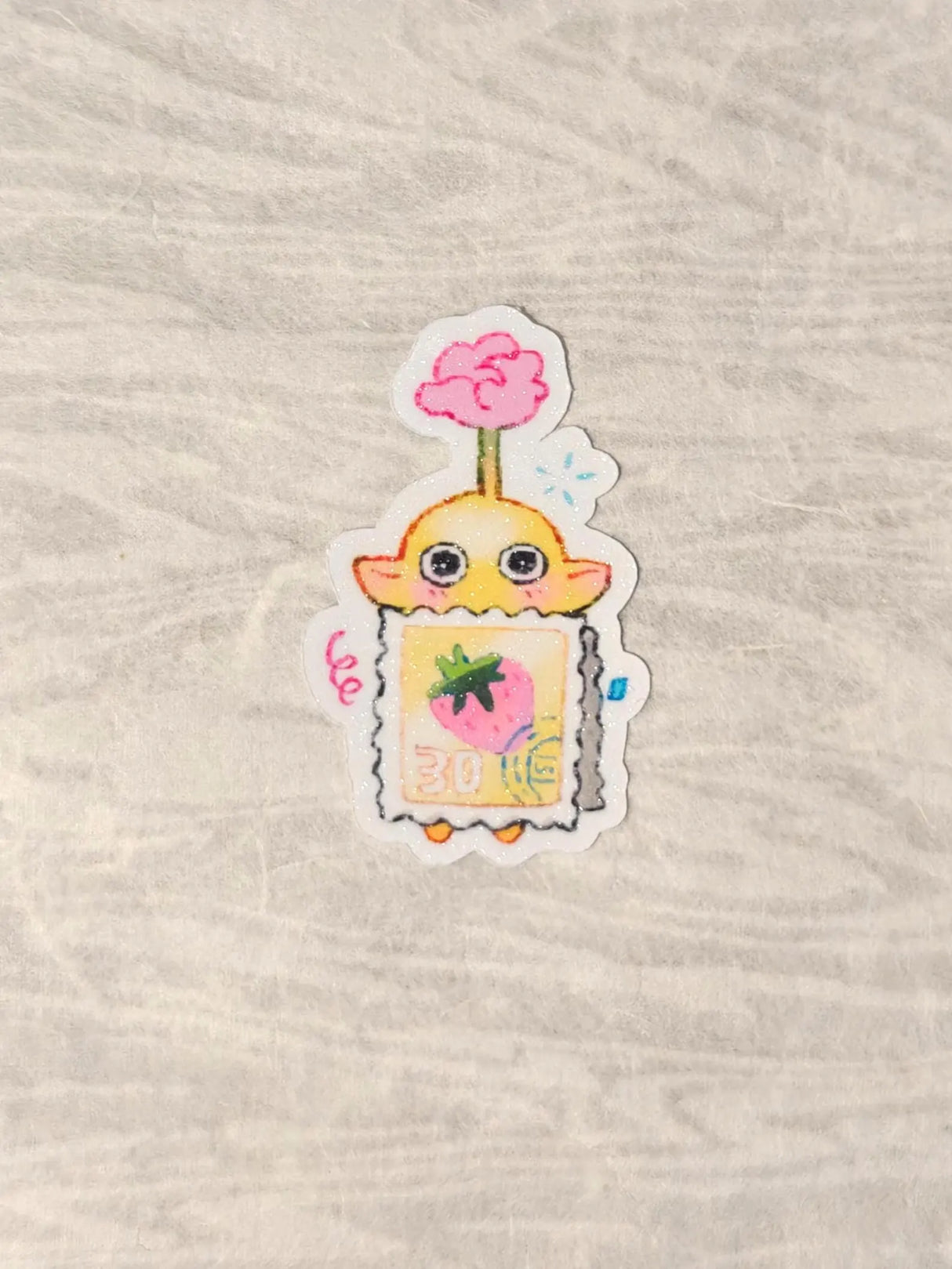 This is a glossy vinyl die-cut paper sticker, illustrated and made in-house by me. It's waterproof and ideal for decorating hard surfaces like laptops, water bottles, and phone cases, adding a cute touch to your belongings.

Material: premium glossy waterproof vinyl