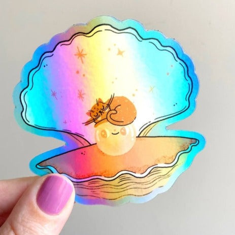 Oyster & Cat Vinyl Sticker Holographic
