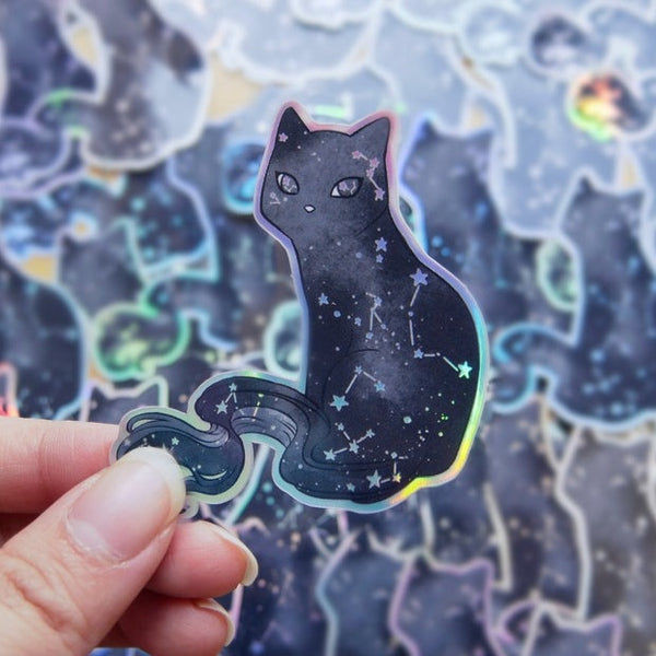 Starry Cat Sticker Holographic