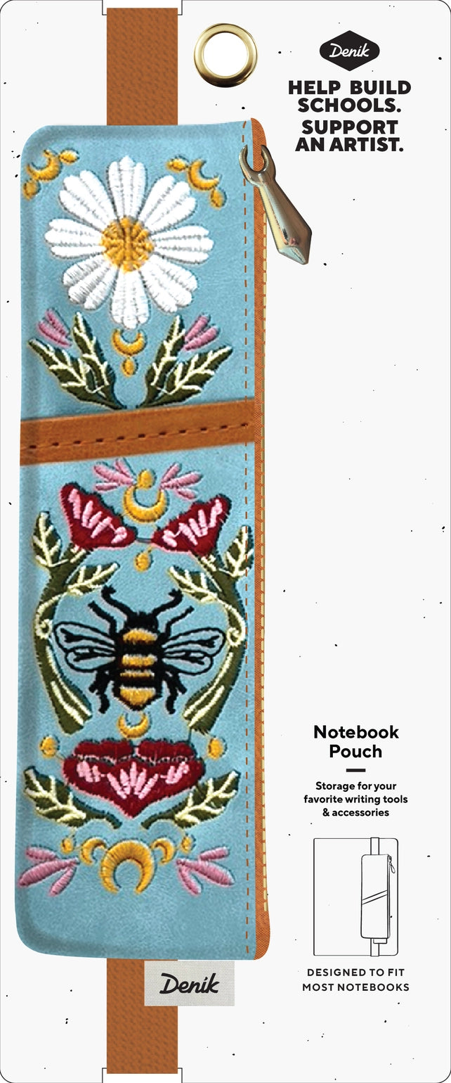 Honeybee Tea Embroidered Notebook Pouch