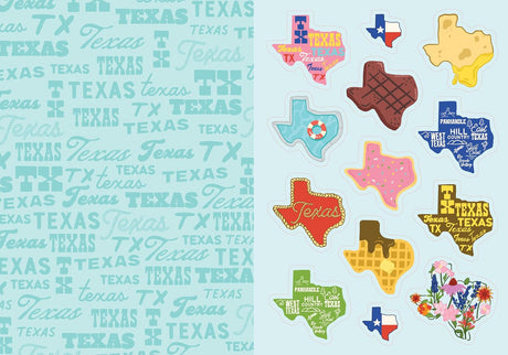 A visual love letter in stickers to Texas and its iconic food, landmarks, cities, and more. Cowboy boots and pickup trucks. Frito pie and game day. Hill Country, horned lizards, and beautiful bluebonnets. Declare your love for the Lone Star State with illustrated stickers that capture what's iconic about Texas, from famous landmarks like Cadillac Ranch and the Alamo, to cities big and small like Houston and El Paso. Because everyone knows: There’s no place like Texas.