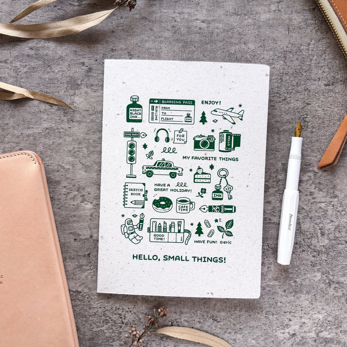 [Houston Exclusive] Sutenai 100% Recycled Washi Paper Notebook - Plain A5