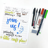 Lettering Basics with Office Basics at Little Craft Place
