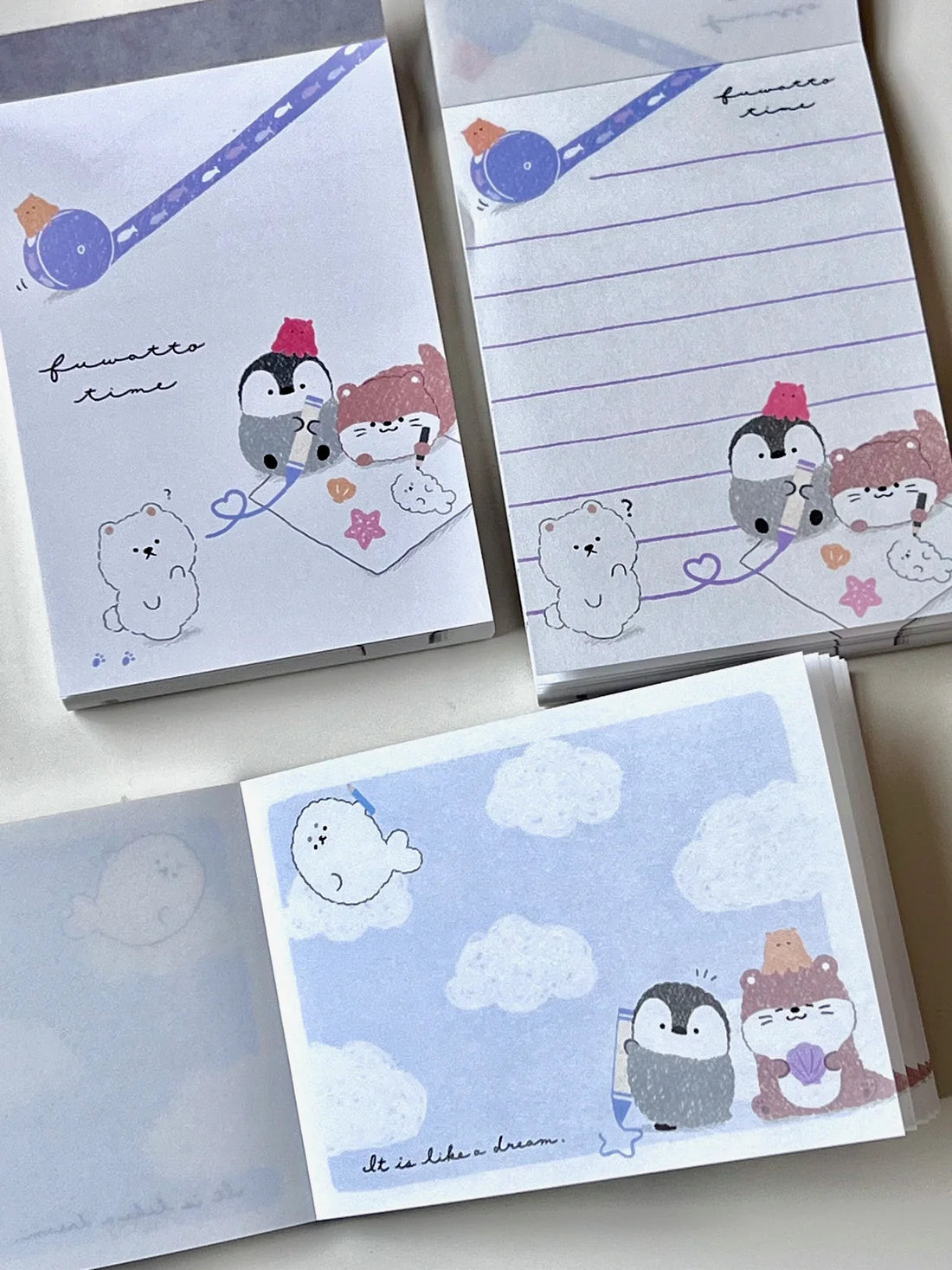 Penguin, Otter, Bear Arts & Craft Time Mini Notepad
