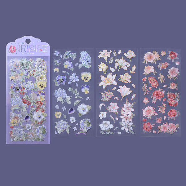 IRIDE Blooming PET Stickers - 3 sheets
