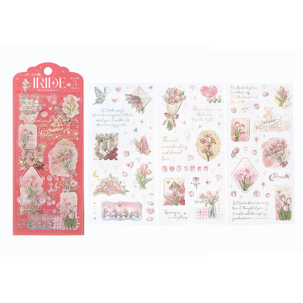 IRIDE Flower Language PET Stickers - 3 sheets