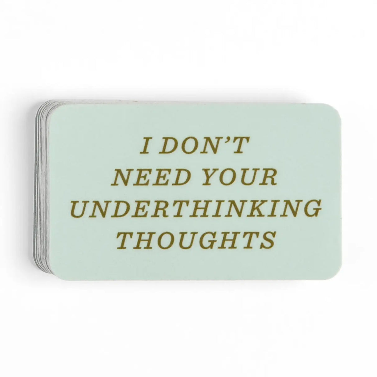 The I Don’t Need Your Underthinking Thoughts Decal Sticker delivers sharp humor with a clean, modern design. Made from durable vinyl, this waterproof sticker is perfect for decorating laptops, water bottles, Kindles, notebooks, planners, phone cases, and more. The bold typography makes it a standout accessory for anyone who proudly overthinks. Easy to apply and long-lasting, it adds personality to your everyday essentials. A fun and relatable gift for coworkers, students, book lovers, and anyone fluent in s