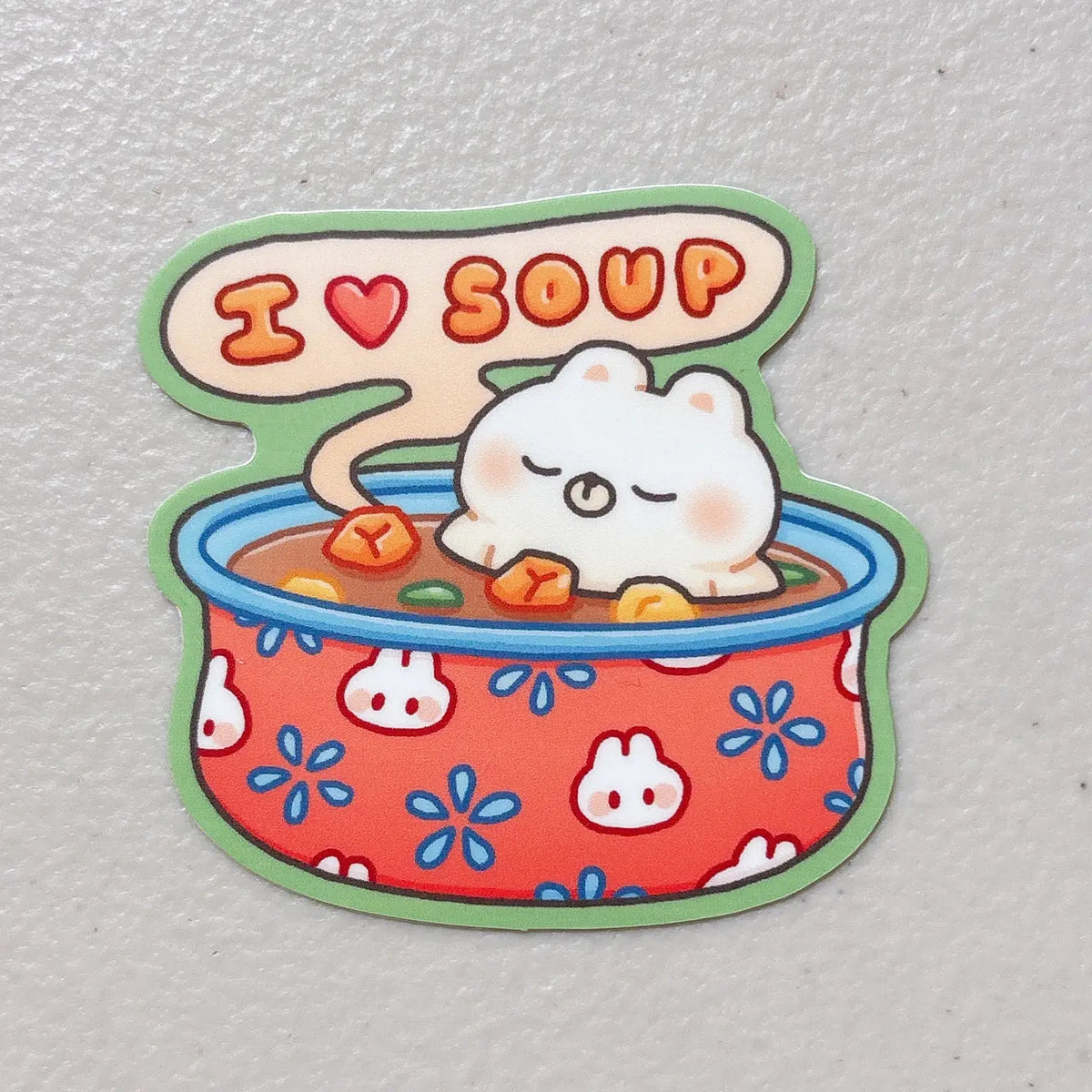 Sticky Rice Co - I Love Soup Rice the Bear Vinyl Sticker – Little Craft ...