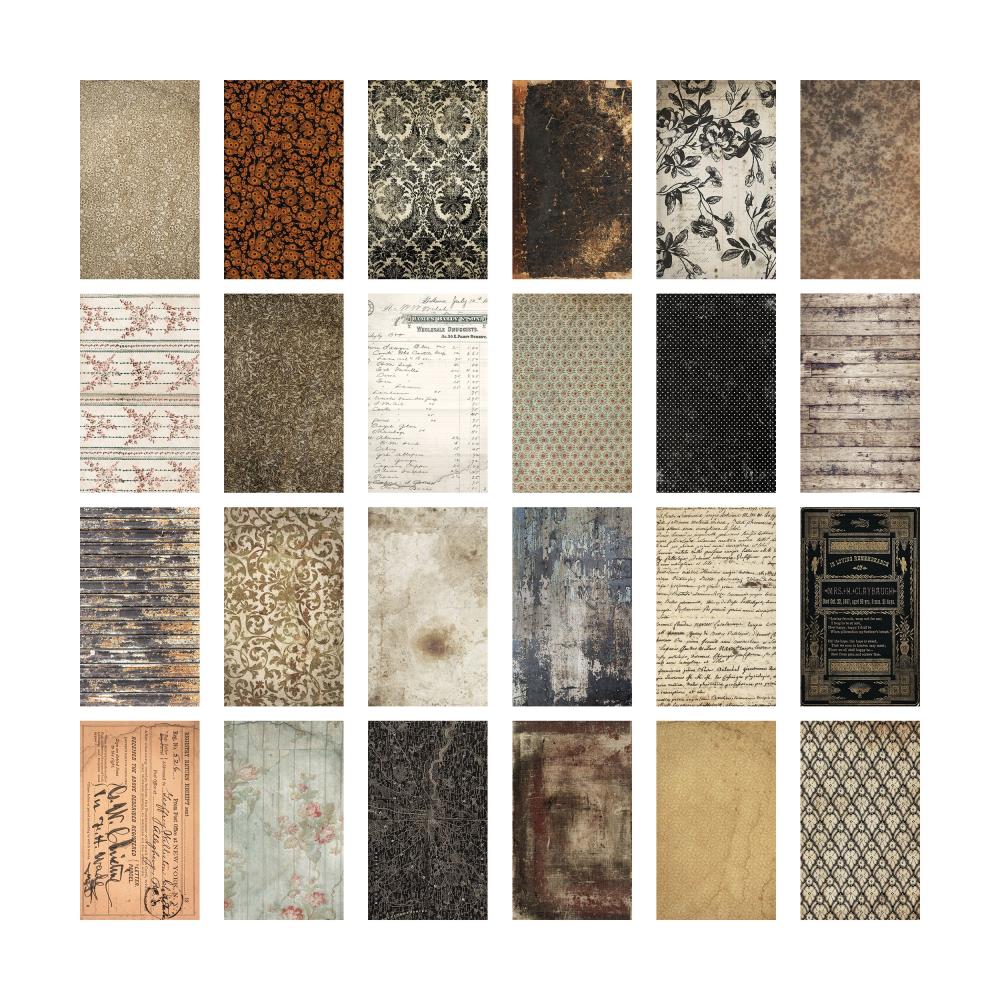Tim Holtz Idea-Ology Backdrops Double-Sided Cardstock 6"X10" 24/Pkg - Halloween