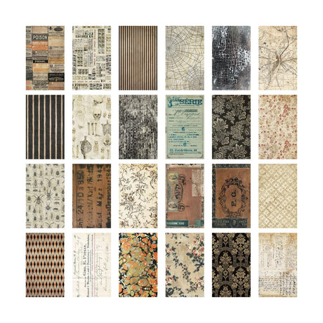 Tim Holtz Idea-Ology Backdrops Double-Sided Cardstock 6"X10" 24/Pkg - Halloween