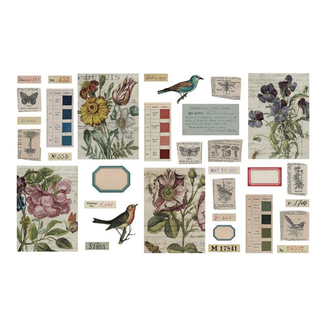 Unleash your creativity with Time Holtz Transparent Things 2 unique vintage transparent layers! Perfect for mixed media art projects, these layers offer a wide variety of designs, including birds, nature, and color swatches.