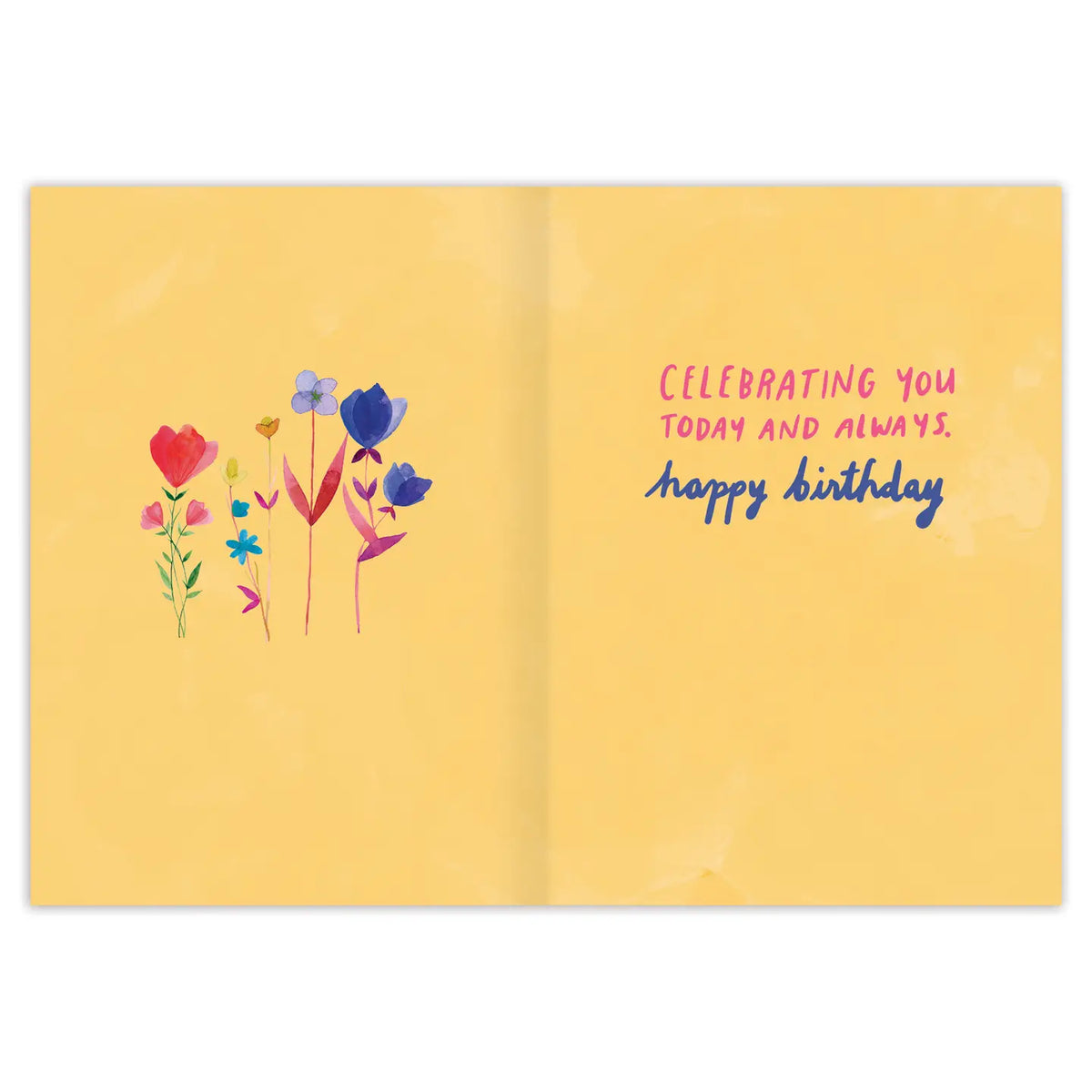 Inside verse: Celebrating you today and always. Happy Birthday