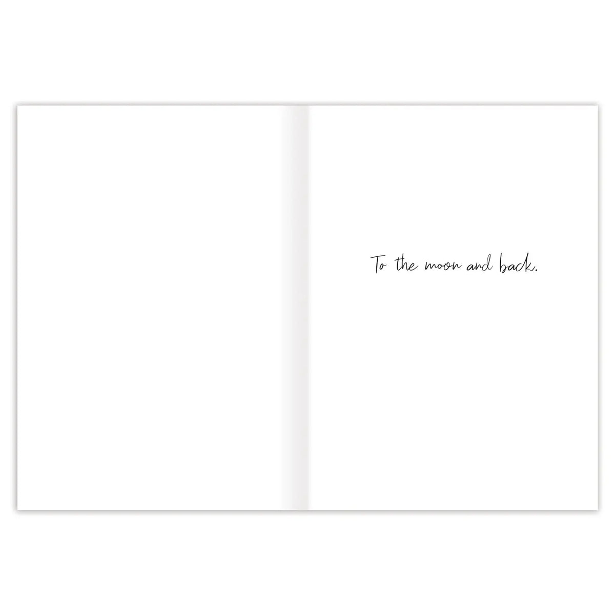 Inside verse: To the moon and back.