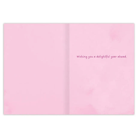 Inside verse: Wishing you a delightful year ahead.