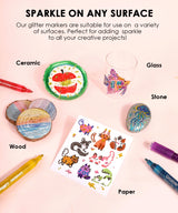 Get ready to shine with the Glitter Acrylic Paint Marker Set of 24. This stunning collection is perfect for adding a shimmering touch to any project. Whether you're creating eye-catching art or simply adding flair to everyday notes, these markers are designed to deliver vibrant, sparkling results with every stroke.