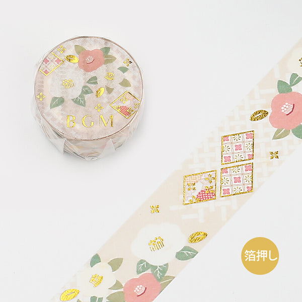Japanese Gold Camellia Washi Tape