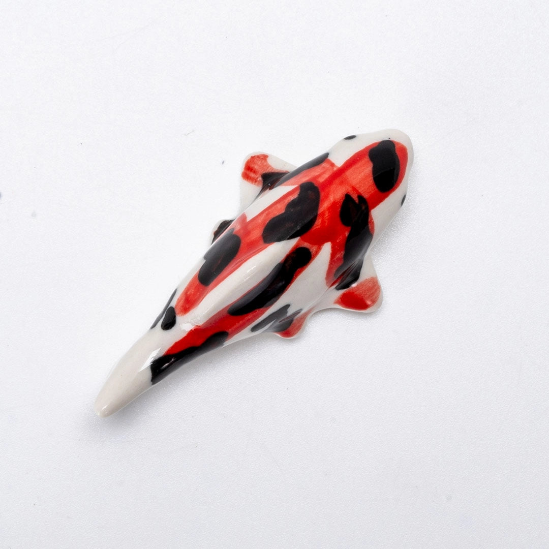 Porcelain Japanese Koi Fish chopstick rest / pen rest.