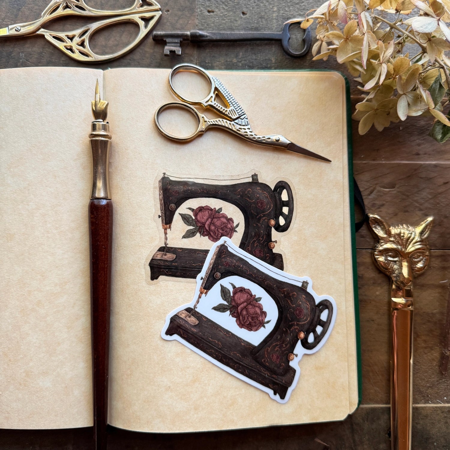 Jessica Roux Illustration - Sewing Machine Semi-Transparent Vinyl Sticker