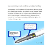 Addictive smooth writing sensation. Equipped with ultra-low friction Jetstream ink. Compared to traditional oil-based ballpoint pens, the friction coefficient has been reduced by up to 50%. By combining pigments and new color materials, we achieve sharp and intense lines. Additionally, it boasts outstanding quick-drying properties.