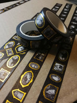 Jon Turner Gallery of Curiosities Gold Foiled Washi Tape - Style 2


Turn every surface into a tiny gallery with this washi tape featuring tiny Jon Turner artworks in shiny gold frames, an array of little robots, ghosts and other spooky oddities. Perfect for spooky journalling or curious correspondence.
15mm wide
10m length