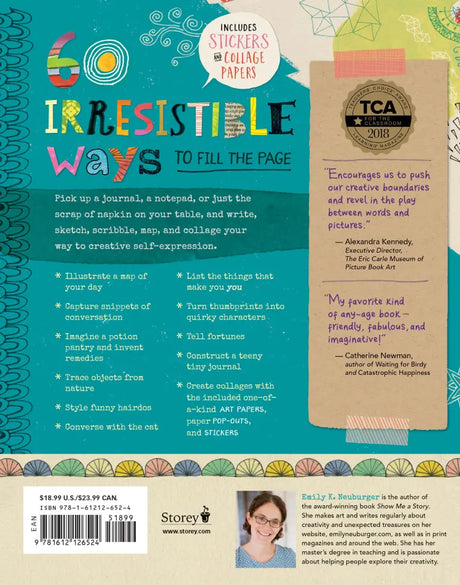 Sixty inventive writing prompts, guided exercises, and crafty activities designed to jumpstart creative journaling, storytelling, and self-expression are accompanied by inspiring examples from journals of people of all ages and instructions for making a one-of-a-kind blank book of your own.

Do you want to keep a journal but don’t know where to start? Get inspired with 60 interactive writing prompts and craft how-tos to expand your imagination and stimulate your creativity. Using words, drawing, collage, an