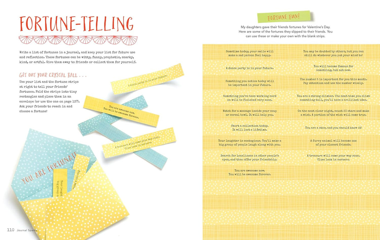 Sixty inventive writing prompts, guided exercises, and crafty activities designed to jumpstart creative journaling, storytelling, and self-expression are accompanied by inspiring examples from journals of people of all ages and instructions for making a one-of-a-kind blank book of your own.

Do you want to keep a journal but don’t know where to start? Get inspired with 60 interactive writing prompts and craft how-tos to expand your imagination and stimulate your creativity. Using words, drawing, collage, an