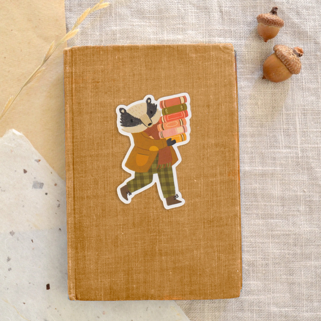 This sticker is made from my original illustrations and features a cute badger with his pile of books. A great gift for bookworms, or anyone who needs to study.
