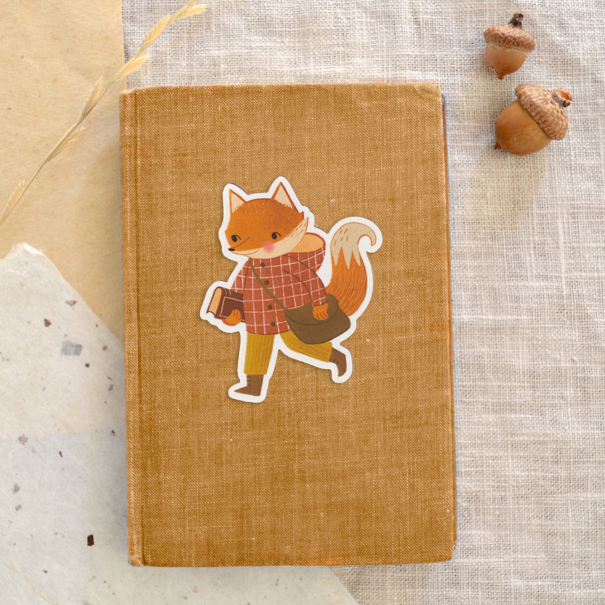 This sticker is made from my original illustrations and features a sweet fox dressed for cool weather carrying their favorite book and satchel. A great gift for bookworms, or back to school.