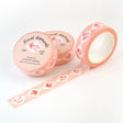 This delightful washi tape features a design of diamonds inset with different flowers and charming flying birds with bows