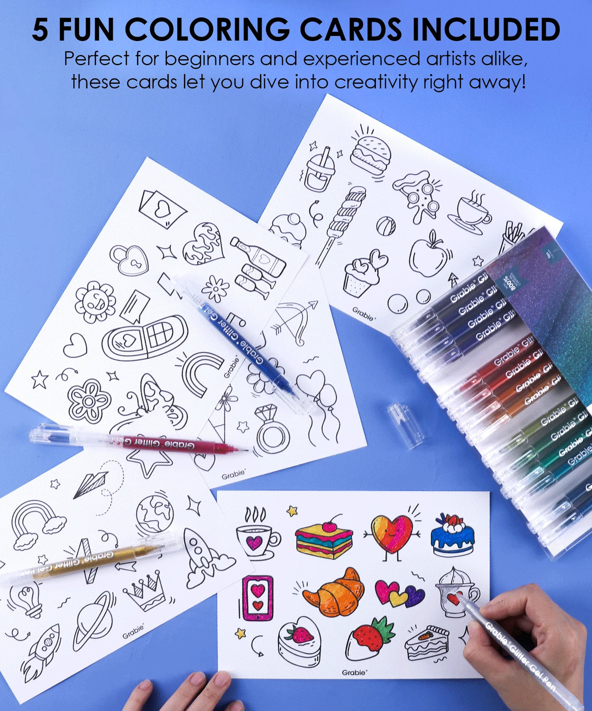 Unleash your creativity and add a touch of sparkle to your artistic endeavors with the upgraded Grabie Glitter Gel Pens. Now featuring an impressive array of 18 vibrant colors, these pens are enhanced with a staggering 800% more ink capacity, allowing you to create for hours without interruption. One pen is equivalent to an astonishing nine standard iridescent glitter gel pens, ensuring your imagination ignites with every stroke.&nbsp;