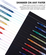 Unleash your creativity and add a touch of sparkle to your artistic endeavors with the upgraded Grabie Glitter Gel Pens. Now featuring an impressive array of 18 vibrant colors, these pens are enhanced with a staggering 800% more ink capacity, allowing you to create for hours without interruption. One pen is equivalent to an astonishing nine standard iridescent glitter gel pens, ensuring your imagination ignites with every stroke.&nbsp;