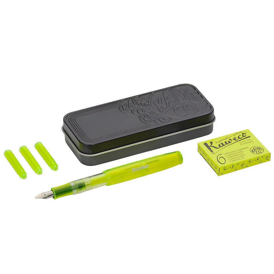 Kaweco Ice Sport Glow Highlighter Fountain Pen Set