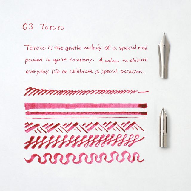 Functional tools for a lifetime of use. Our writing tools are designed to become your companions, developing personal character through the journey of ownership. The simple yet charming glass bottle has been designed for seamless use, creating a bottled ink that's bound to inspire writing with joy.

Once dry, our pigment inks are water resistant and lightfast to ensure your special message stands the test of time. The original bottle has been designed for ease of refill with any pen, while effortlessly bala