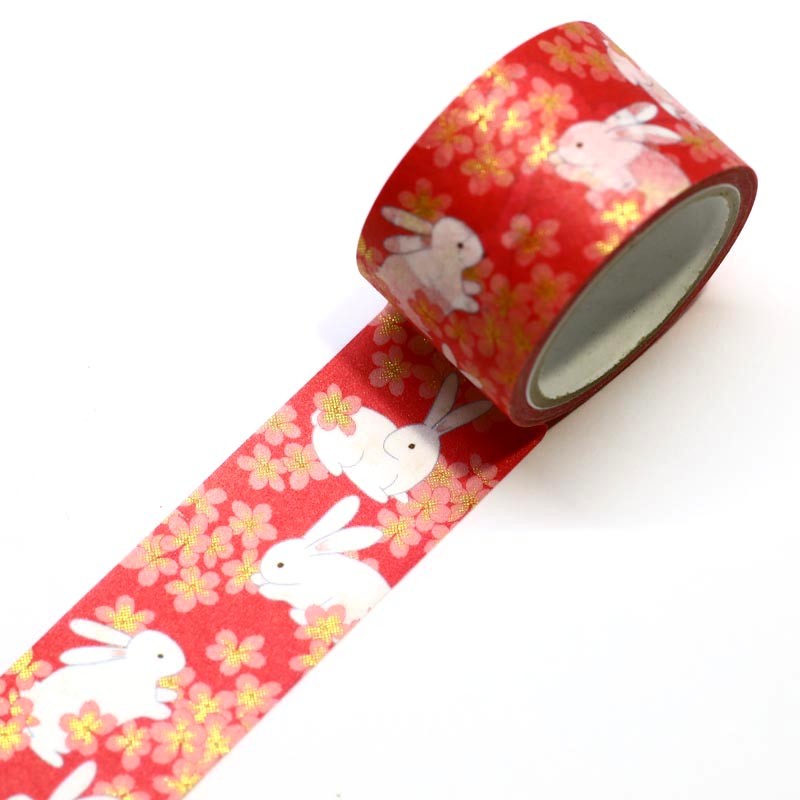 Kamiiso - Kimono Beauty Cherry Blossom Rabbit Japanese Washi Tape