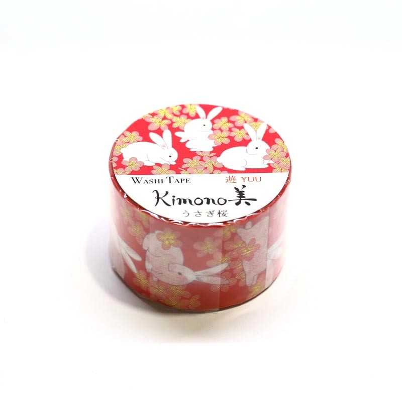 Kamiiso - Kimono Beauty Cherry Blossom Rabbit Japanese Washi Tape