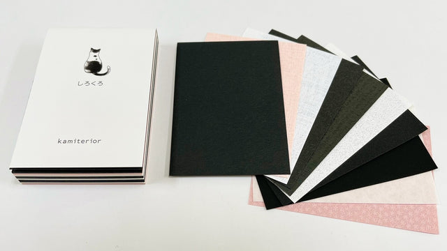 Kamiterior Memoterior Mini Paper Pad Cats - Black & White