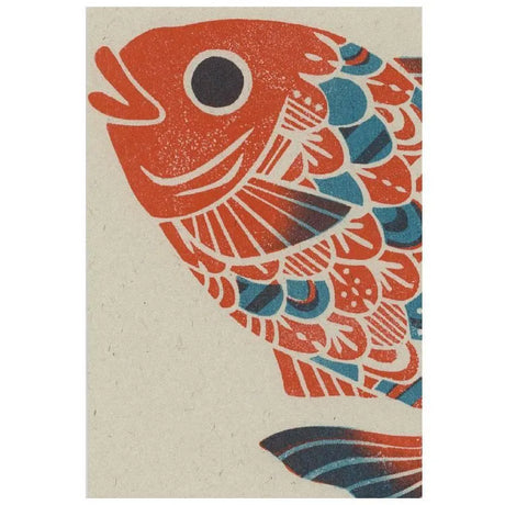 These are retro printed postcards by eraser printmaker Kanae Moriya, who
specializes in Japanese-style motifs, color schemes, patterns, and animal characterization.
