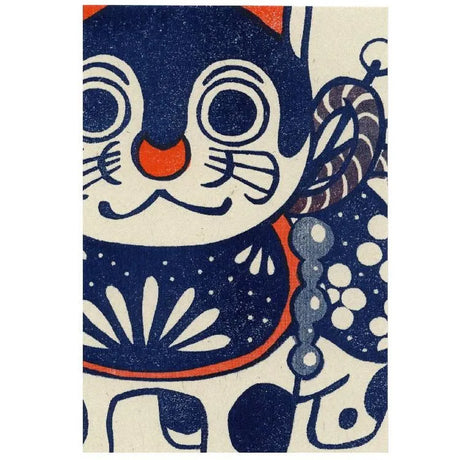These are retro printed postcards by eraser printmaker Kanae Moriya, who
specializes in Japanese-style motifs, color schemes, patterns, and animal characterization.