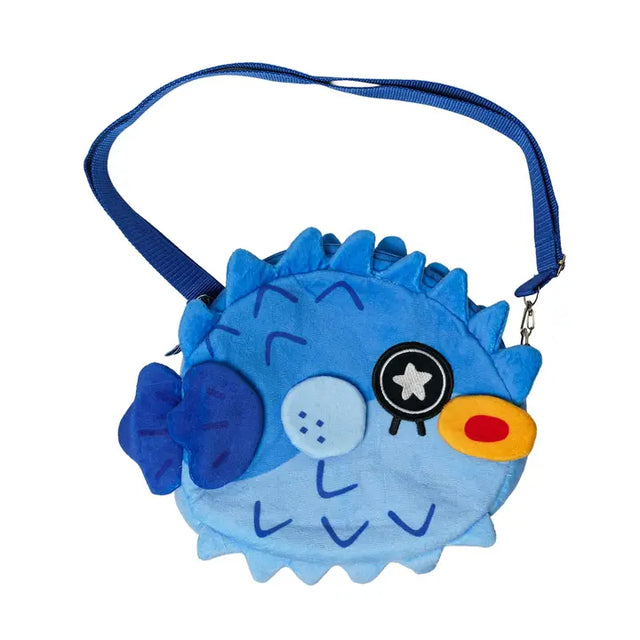 Karepango Fugu: Crossbody Plush Bag

Let's go on a little ocean adventure with our little pufferfish friend on our little tummies carrying our little dreams.